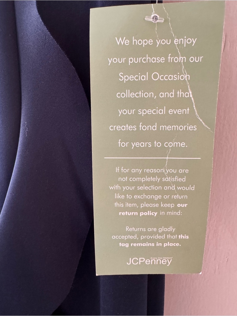 jcpenney Navy V‑Neck High‑Low Ruffle Dress - Picture 3 of 7